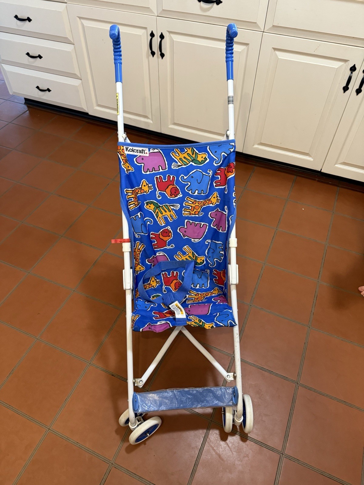 Vintage Kolcraft Umbrella Stroller Bright, Colorful Jungle Animals