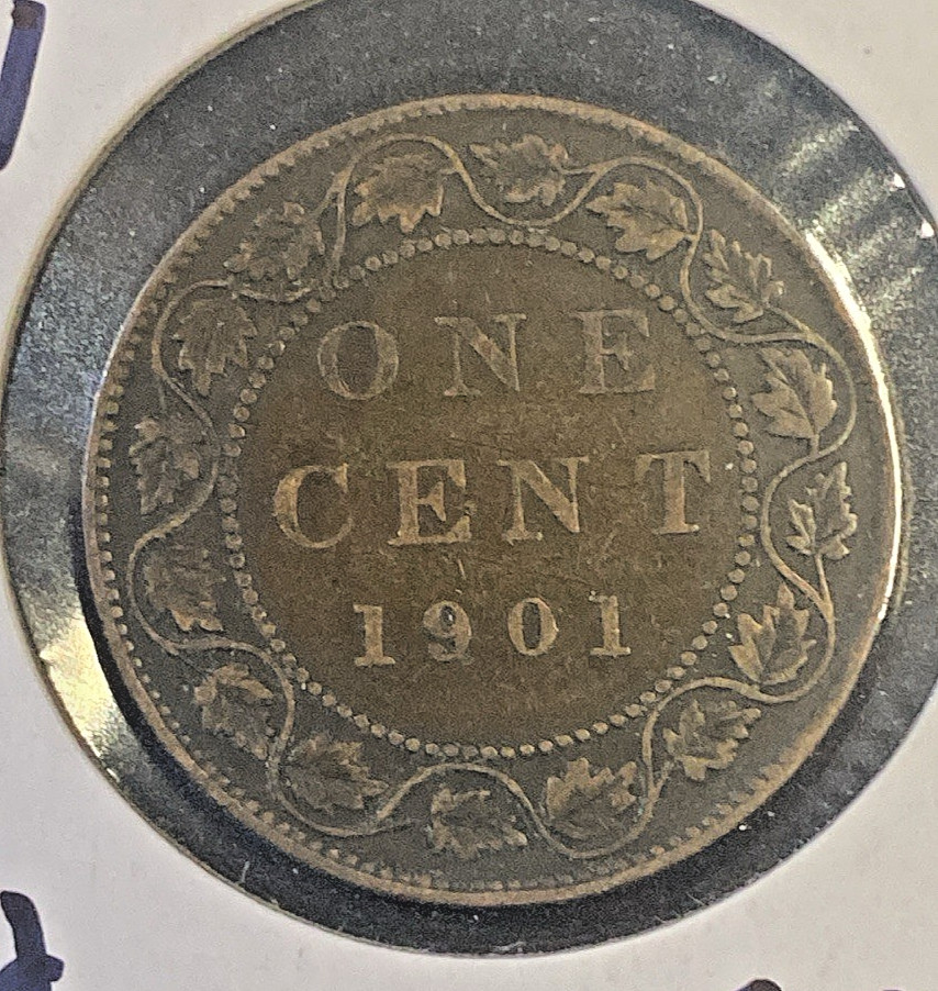 1901 Canada One Cent - Large 1 Penny - VF 15 - Queen Victoria - Bronze