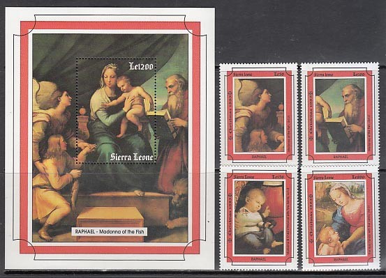 Sierra Leone - Mail Yvert 1735/8+Hb 229 ** Mnh Christmas. Paintings