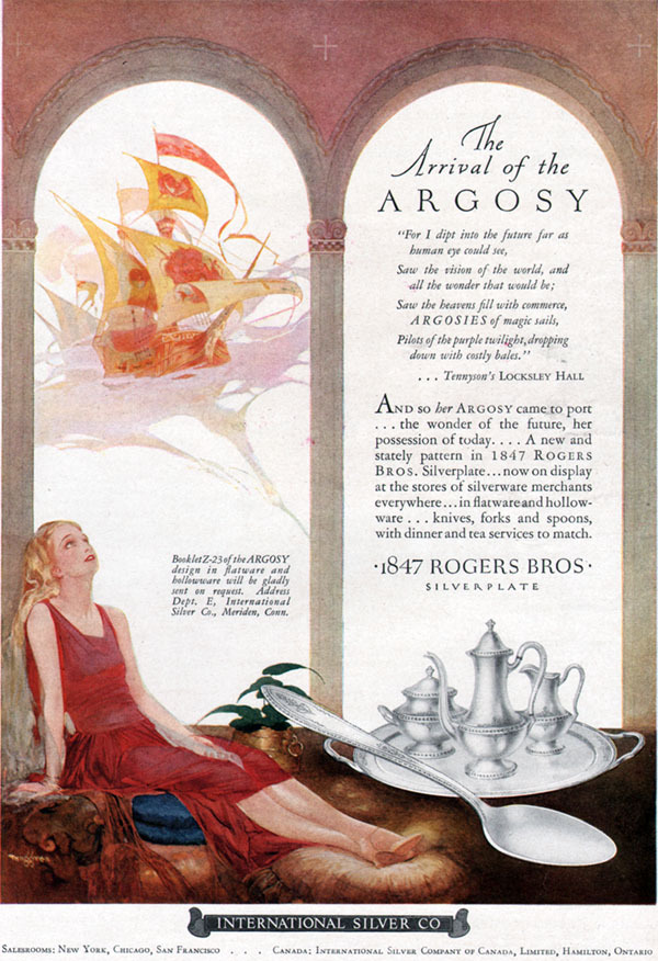Gustaf Tenggren Argosy Flatware 1847 Rogers Bros INTERNATIONAL SILVER 1926 Ad