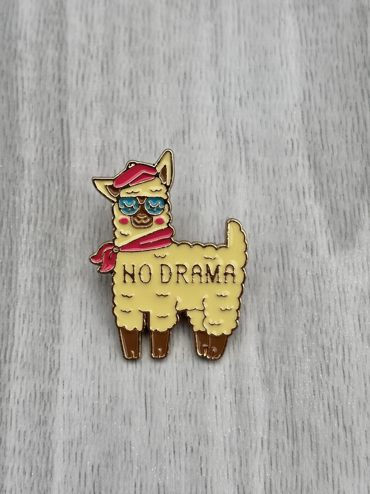 Lapel Pin Badge Llama 'No Drama' funny gift badge