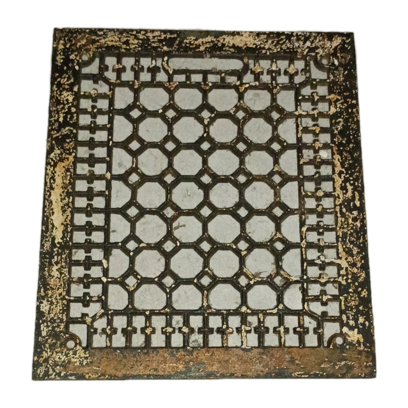 Vintage Cast Iron Floor Register Vent Grate Antique Architectural 12" x 14"