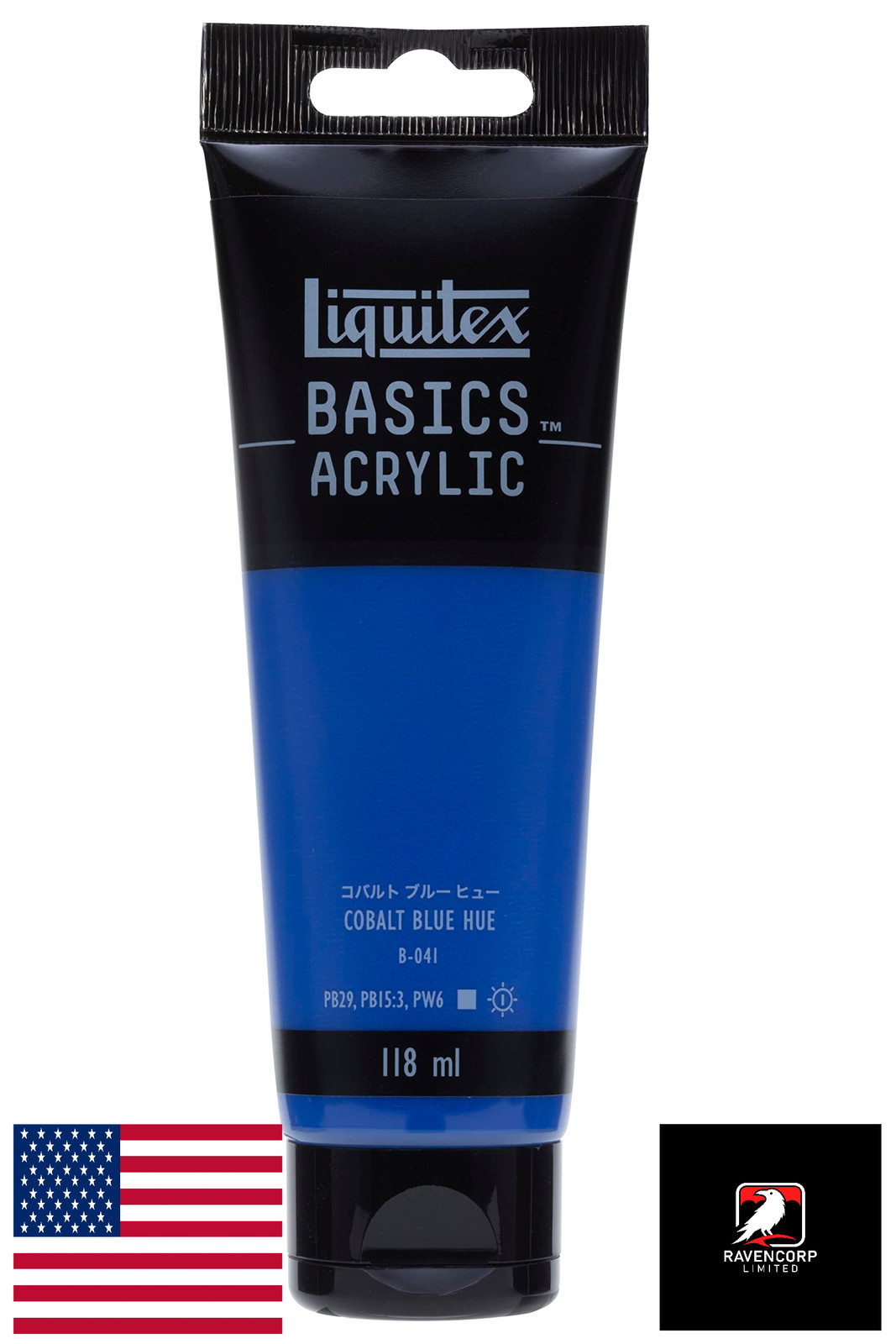 LIQUITEX Acrylic Paint Basics B-041 Cobalt Blue Hue 4oz - Vibrant, Versatile