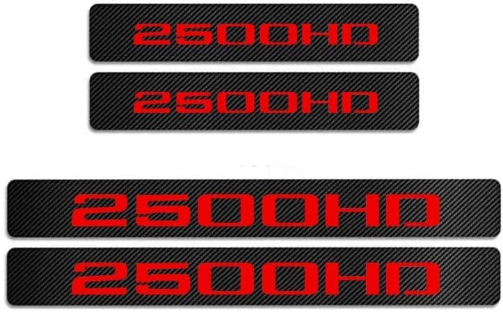 4Pcs Car Door Sill Protector Door Sill Scuff Plate Stickers 2500HD (Red)