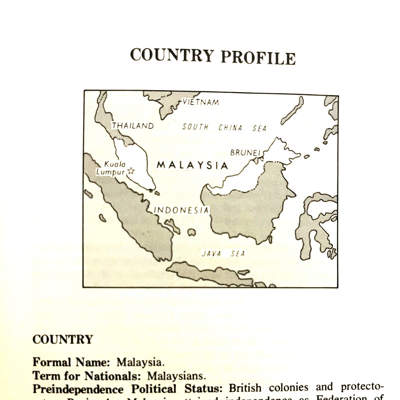 Vintage Area Handbook for Malaysia Hardcover Ex-library 1977
