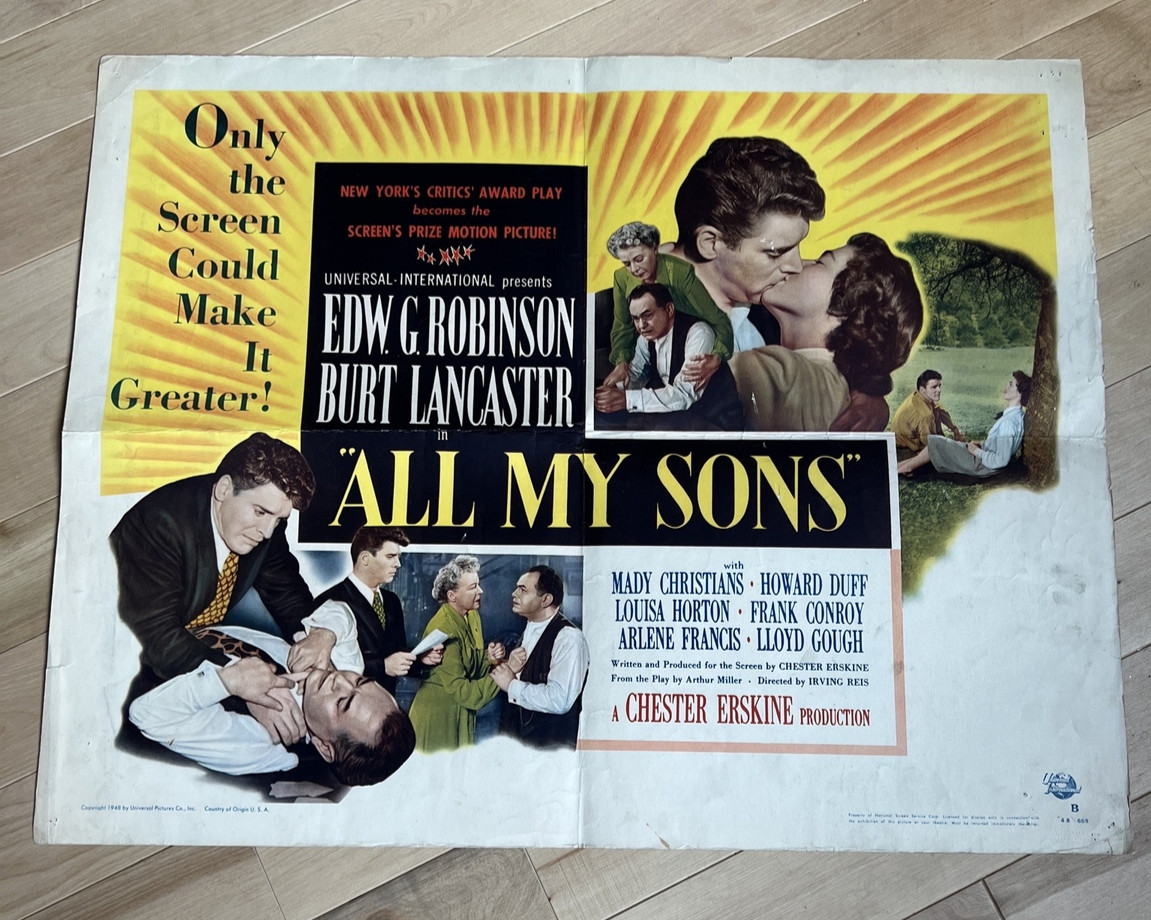 1948 ALL MY SONS, half sheet style B, edward g. robinson