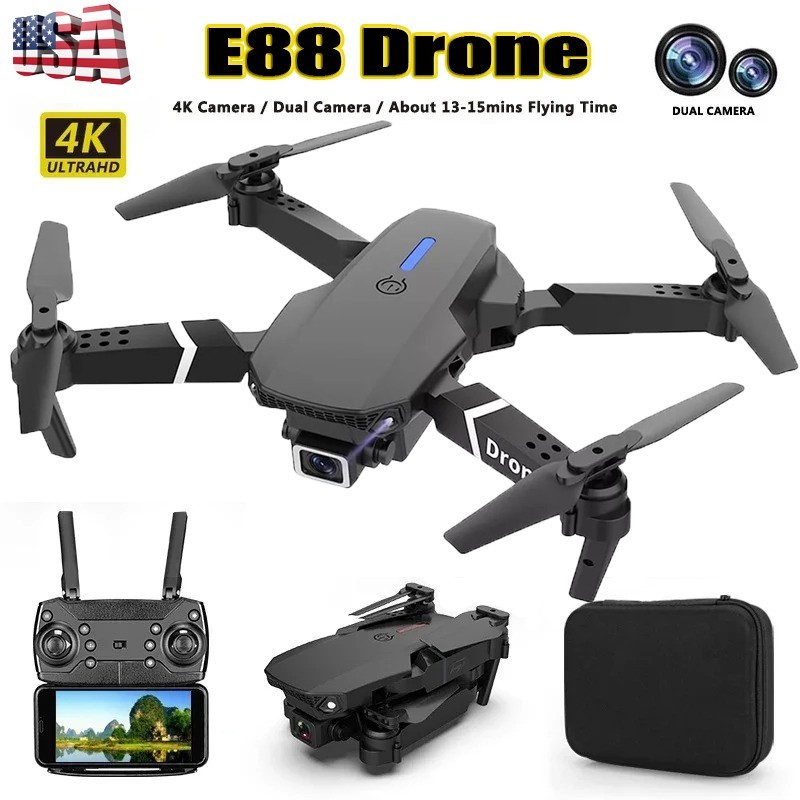 2026 New RC Drone With 4K HD Dual Camera FPV WIFI Foldable Quadcopter +4 Battery