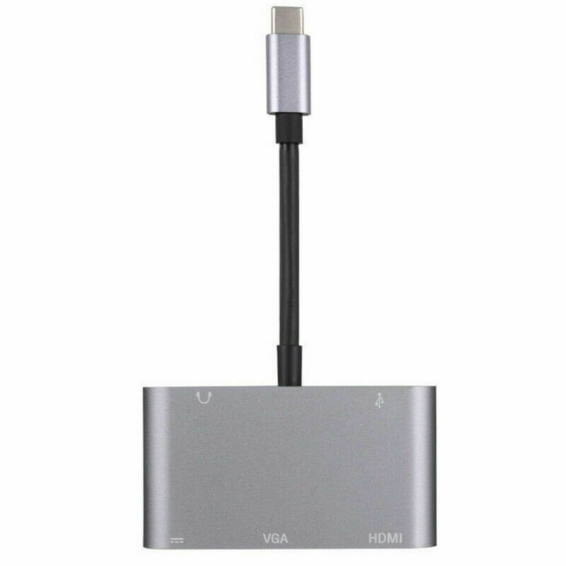 Aluminum Alloy 5 in 1 USB-C PD Type-C Adapter Converter Hub HDMI/4K, VGA/1080P G
