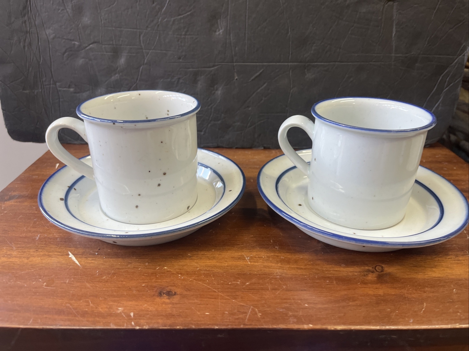 2 Dansk Blue Mist Mug/cup & Saucer Niels Refsgaard Denmark Mugs