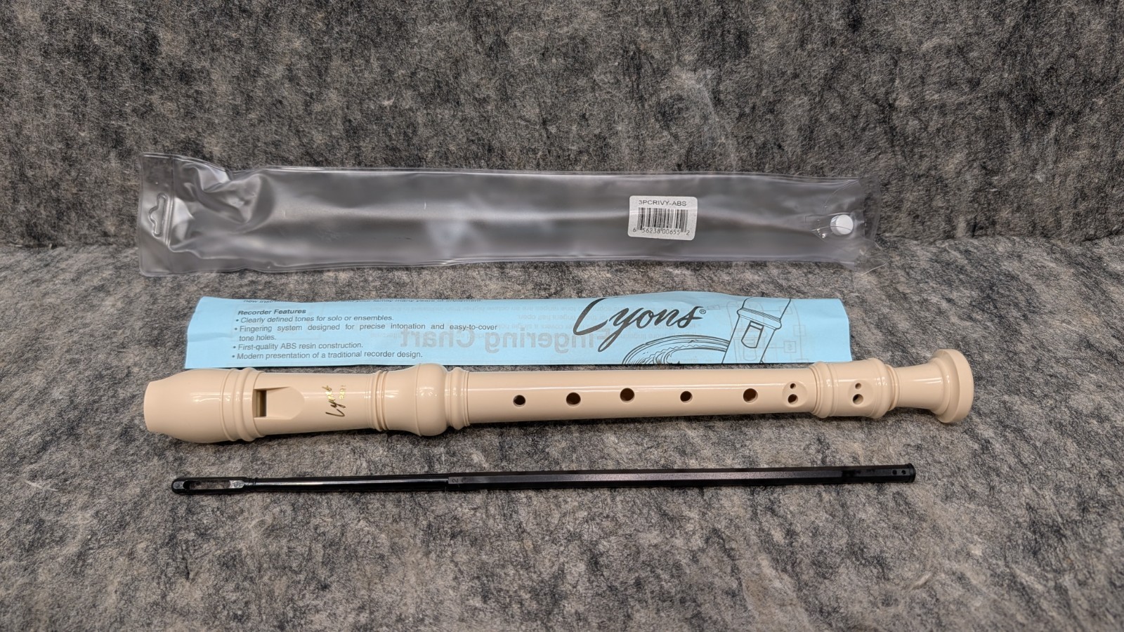 Lyons Premium 3-Piece Soprano Recorder - Ivory