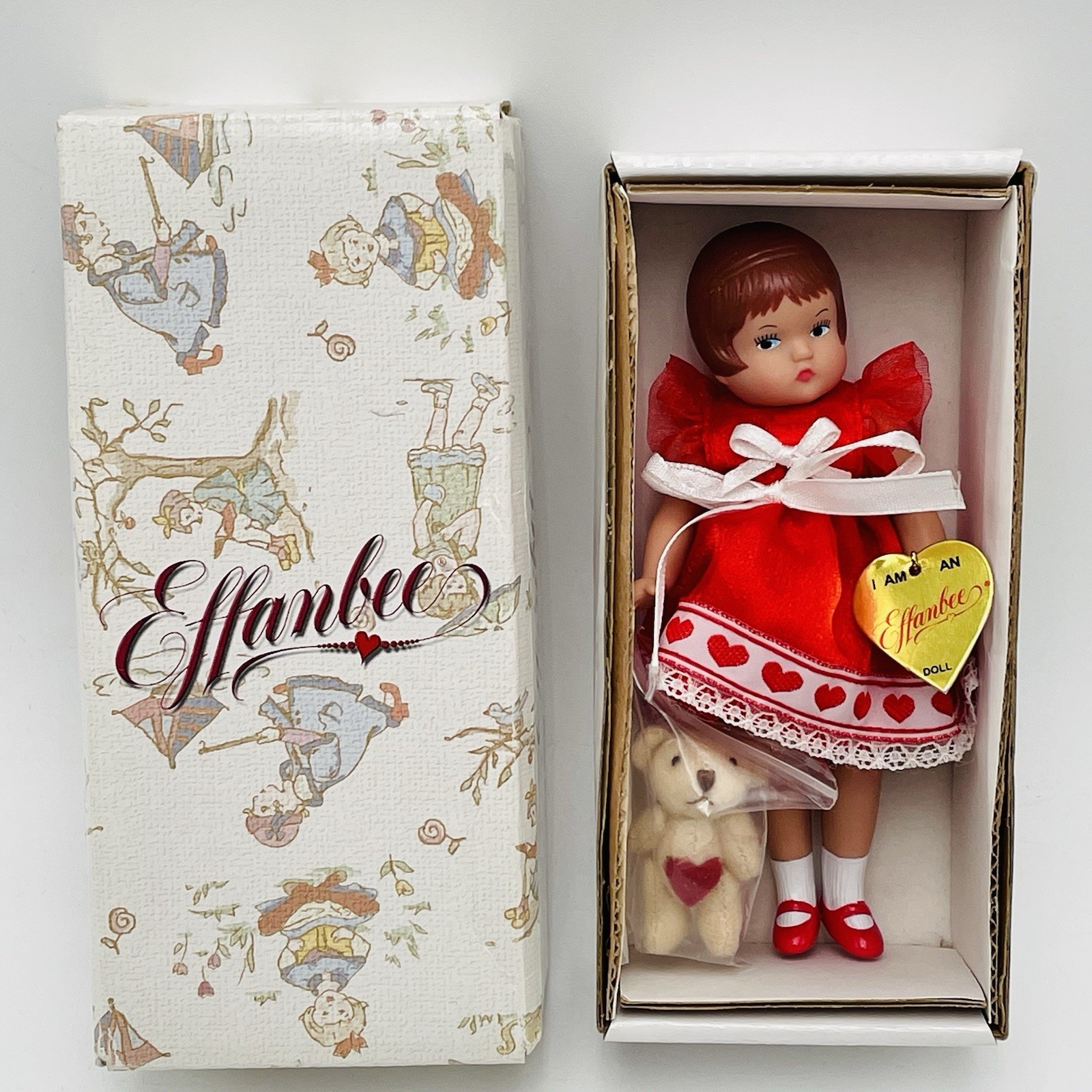 Tonner/Effanbee Wee Patsy 5" BE MY VALENTINE Vinyl Doll WP1407 Teddy Bear