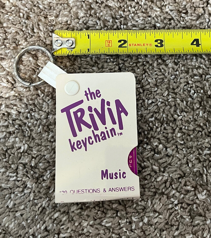 Vintage "The Trivia Keychain" Music Keychain Card Game 1984