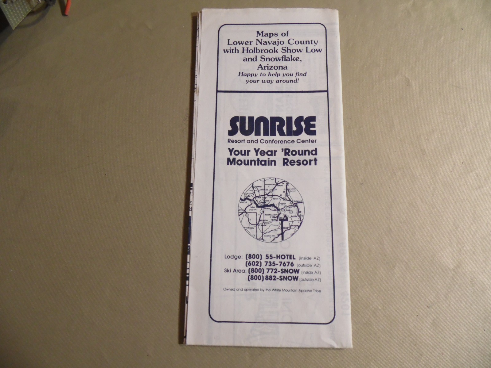 Maps of Lower Navajo County with Holbrook Show Low and Snowflake  AZ/ Circa 1994