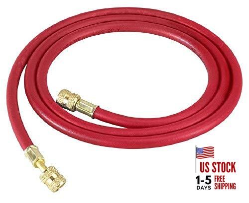  31079 1/4" Premium Refrigerant Charging Hose - 72" Long, Red, Standard 