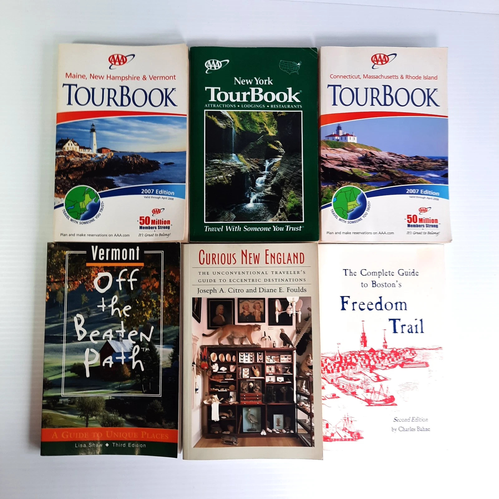 AAA TourBook Lot x 6 New England New York Travel Guides Maps Vermont Boston 1999