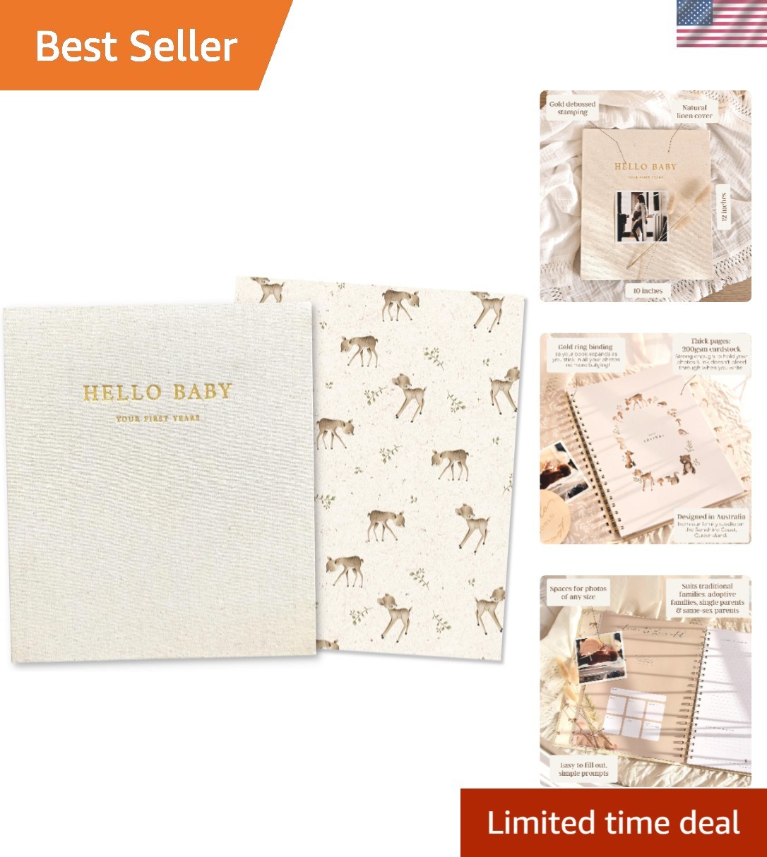 Unisex Baby Memory Book | Minimalist First  Baby Book Keepsake for Milestones...