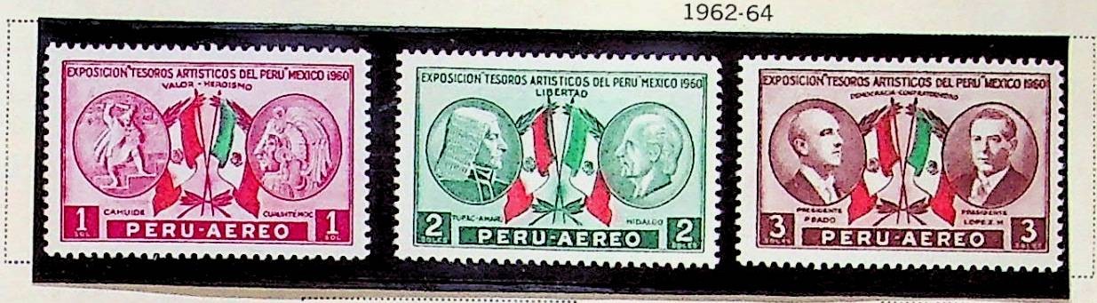 PERU Sc C178-80 NH ISSUE OF 1962 - ART EXPO - (RM26)