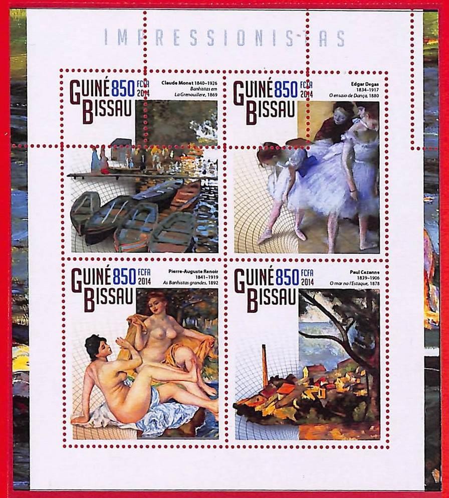A5365 - GUINE-BISSAU - ERROR MISPERF Stamp Sheet - 2014 - ART