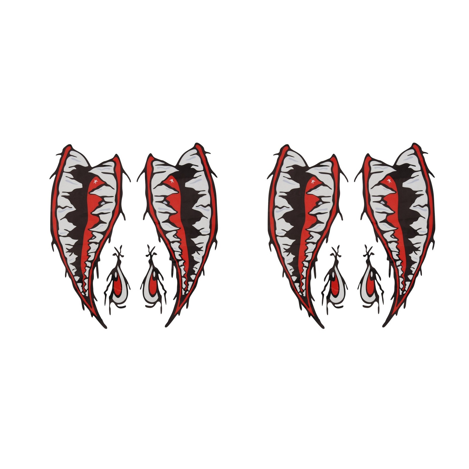 4PCS  Vinyl Decal  Teeth for Kayak Boat Car Truck Sticker DIY Funny Rowing3525