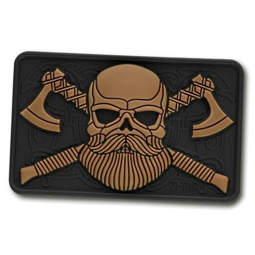  Tactical Beard Skull Patch - Morale Patch for Military Gear Army Black/Coyote