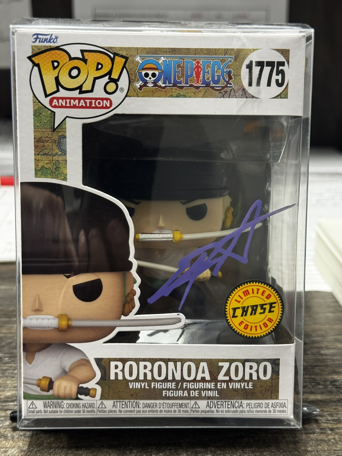 Funko Pop! # 1775 Roronoa Zoro (Chase) Signed by Christopher Sabat One Piece OC