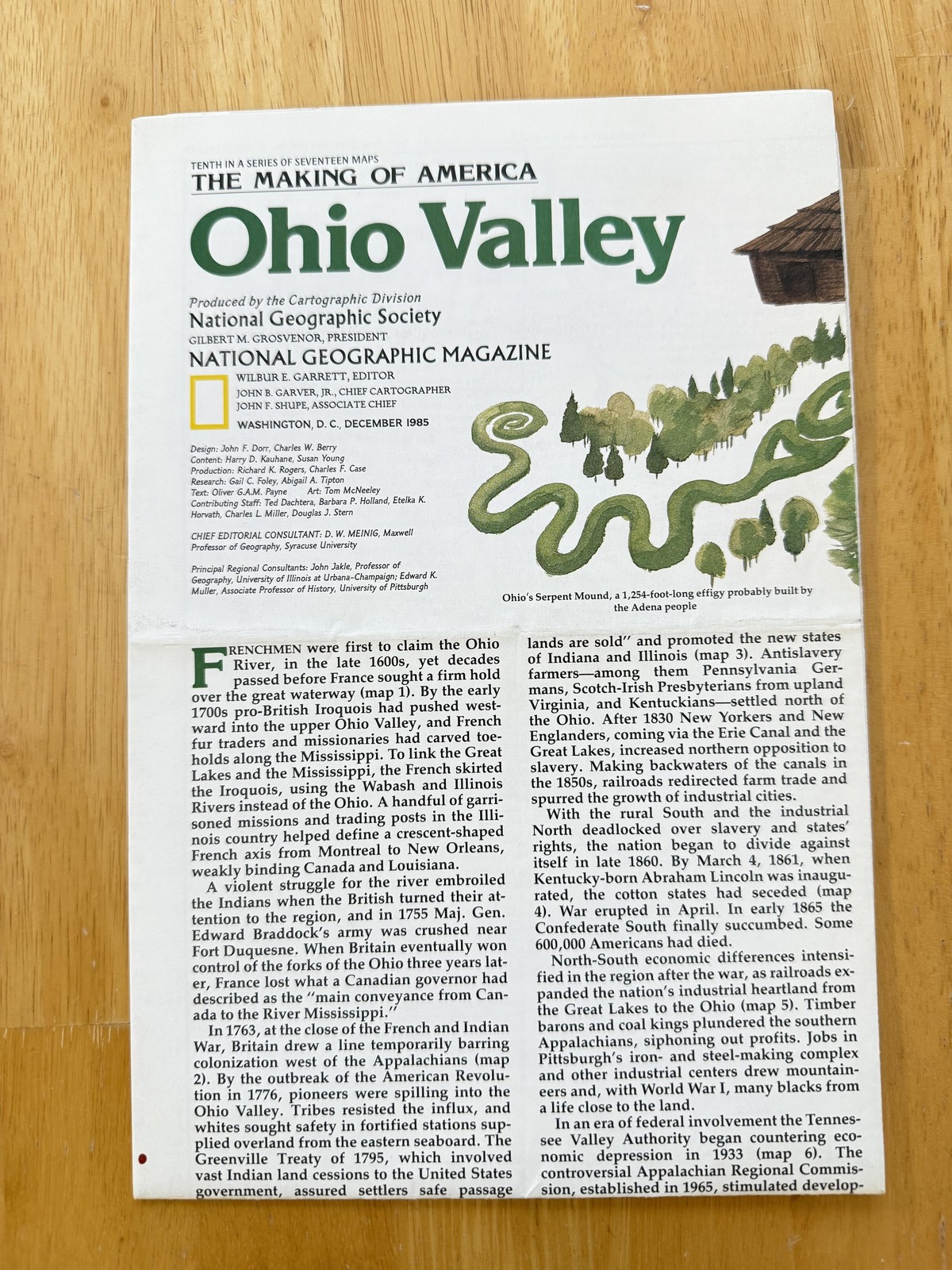 Vintage 1985 National Geographic Ohio Valley Folded Map The Making Of America