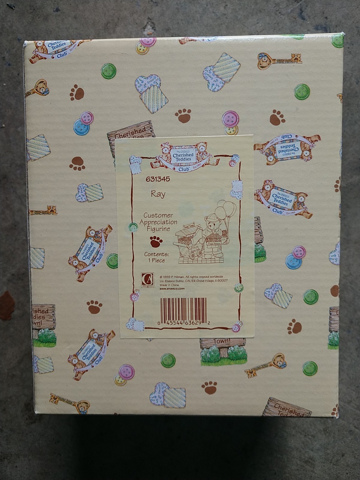 Cherished Teddies Ray Figurine 631345 Customer Appreciation 1999 Popcorn Balloon