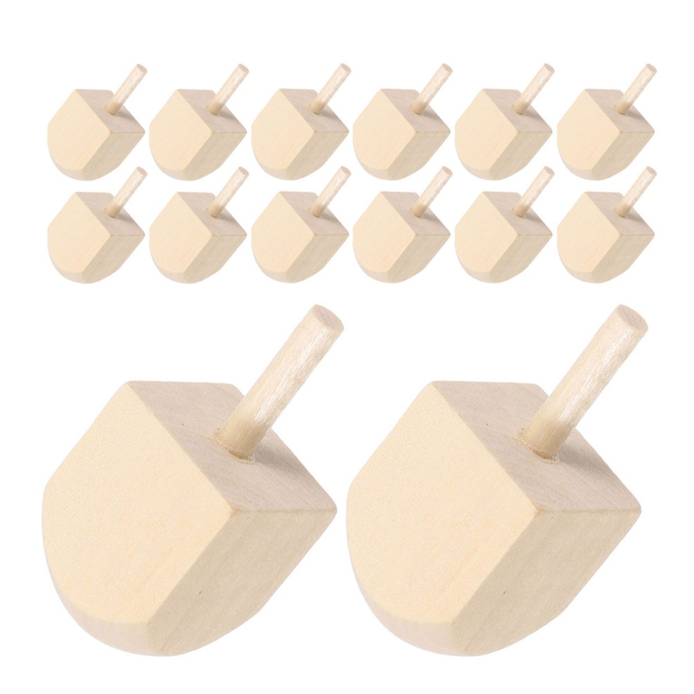 20 Pcs Wood Dreidel Chanukah Colorful Dreidels Craft Wooden Tops