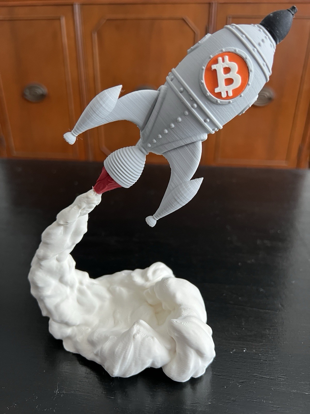 Bitcoin Rocket Statue 8 Inch Height Satoshi Nakamoto BTC Crypto Currency
