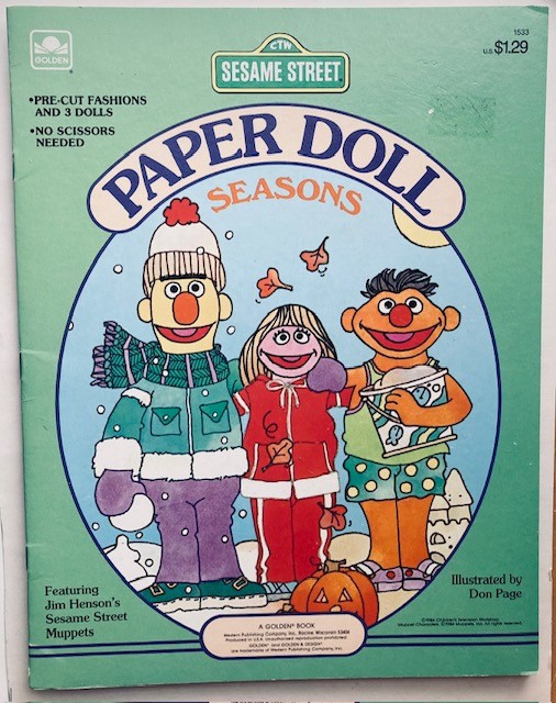 Vintage Whitman SESAME STREET Paper Dolls 1984 Unused/Uncut Muppets Bert & Ernie