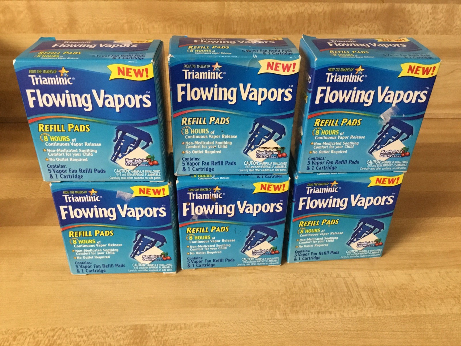 6 Boxes Triaminc Flowing Vapors Refill Pads Mentholated Cherry Aroma (sealed)