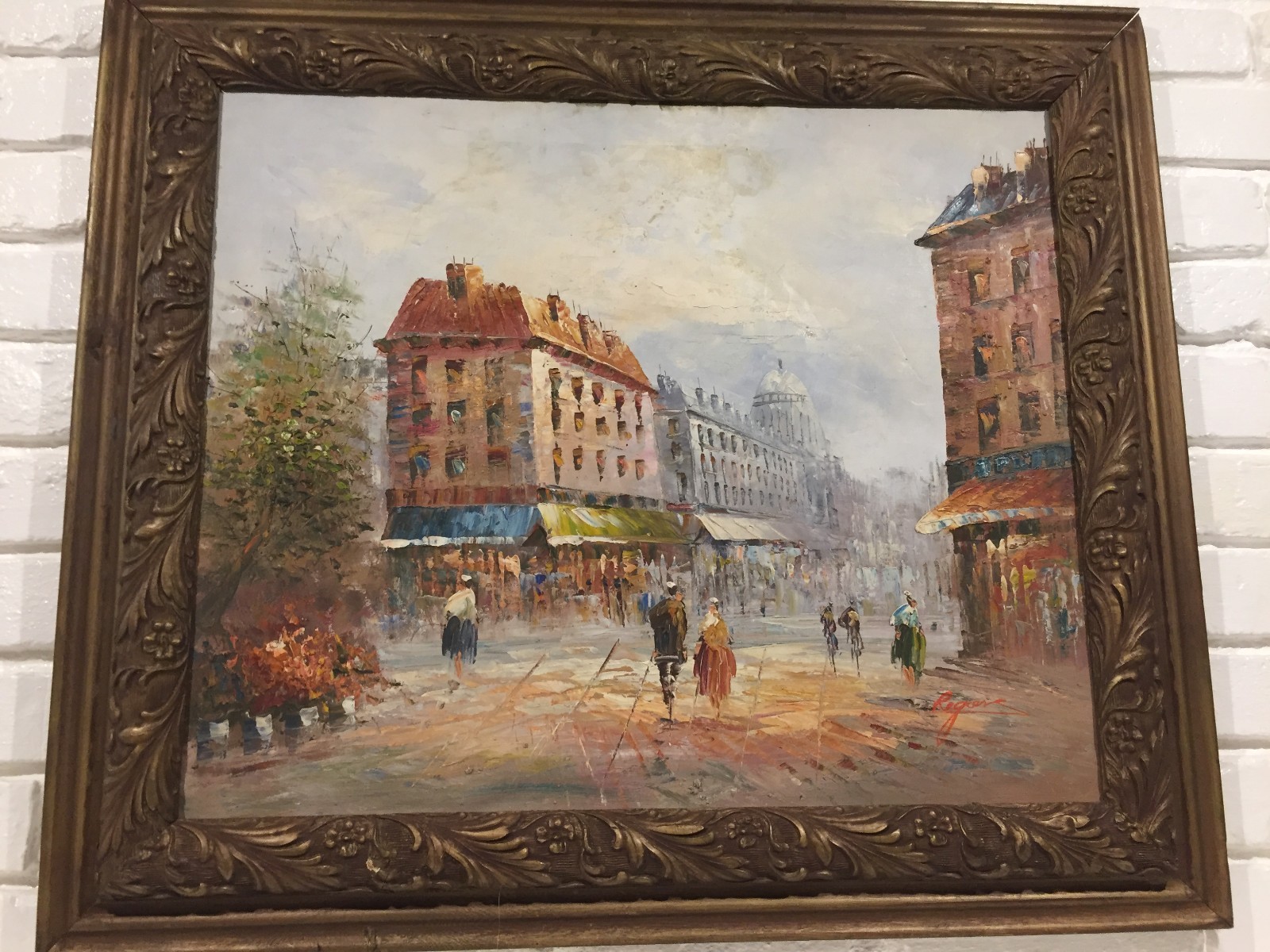 Paris  Oil Painting By Rogers  30x26 Size Frame