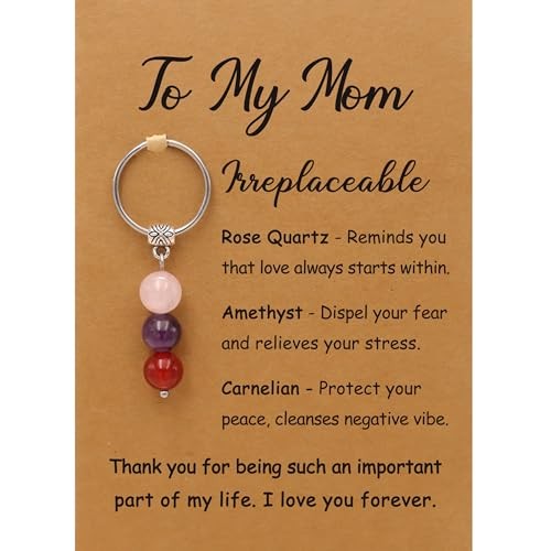 PRCOLUX Natural Healing Crystal Keychain Gifts for Women, Best Friend, Mom