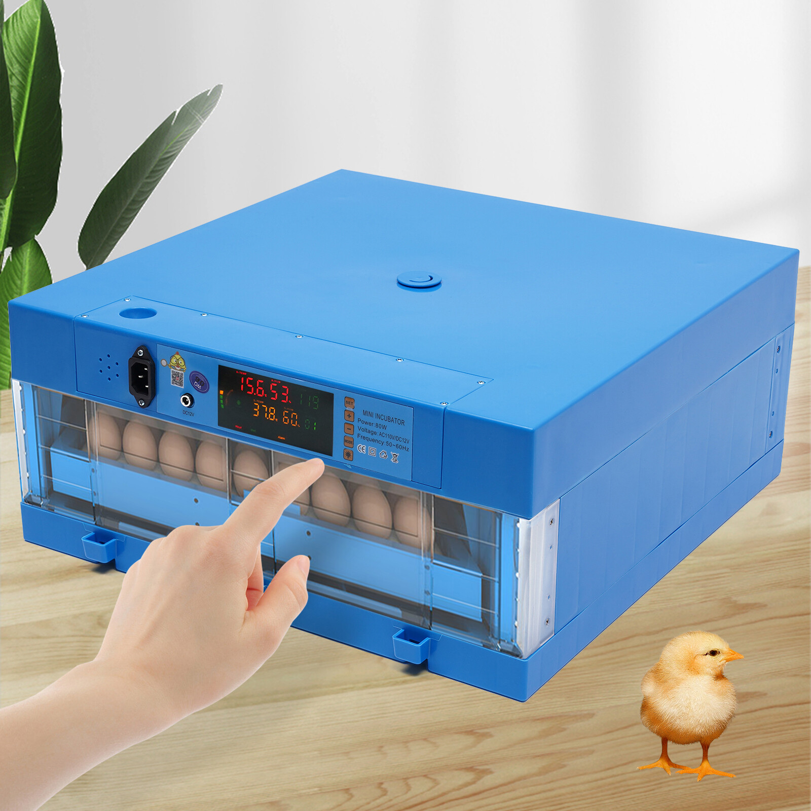 48 Eggs Incubator Hatching Digital Automatic Hatcher For Chicken Birds Hatching