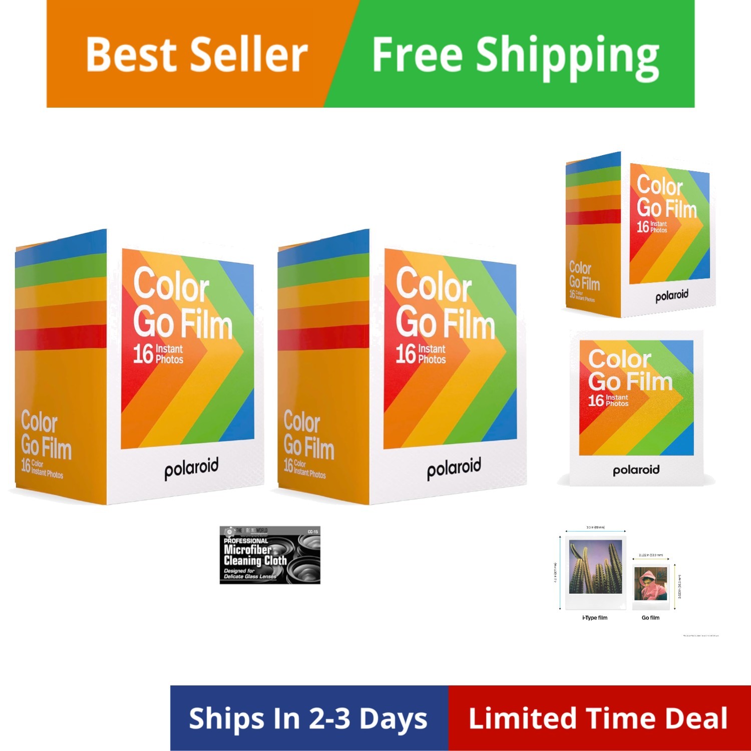 Bundle of Polaroid GO Instant Color Film for The Polaroid GO Camera Only - 2 ...