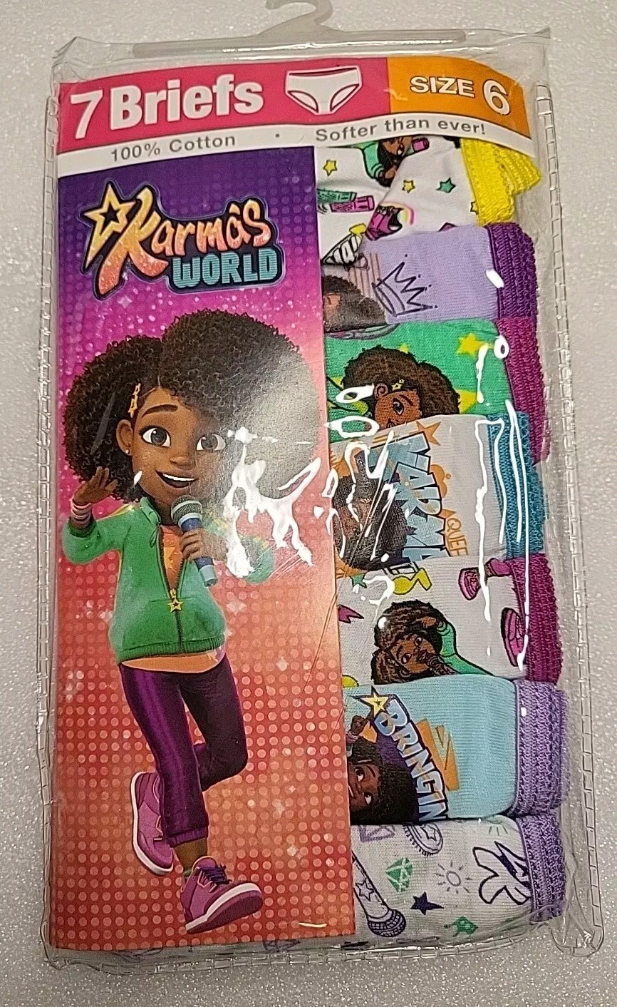 Karma’s World 7pk 100% cotton Briefs Panties Size 6 New