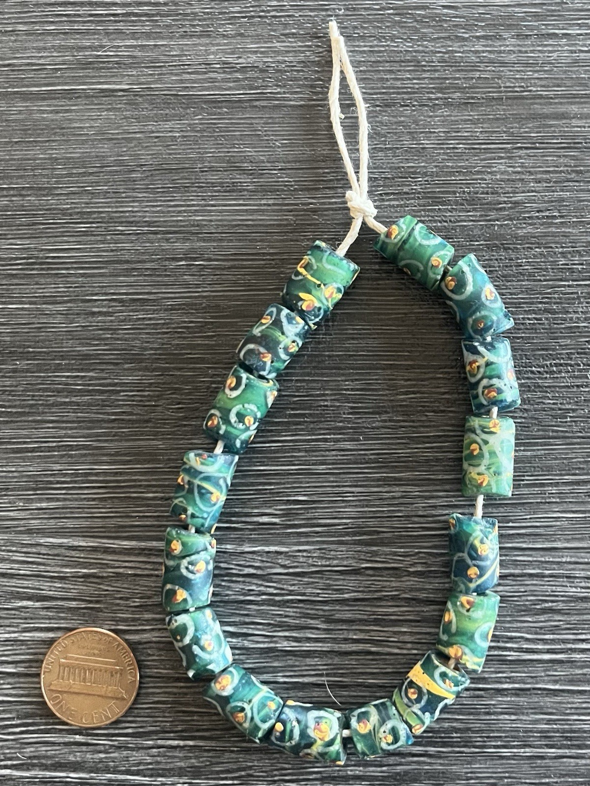 16 Unusual Marbelized Translucent Venetian Glass “Fancies” African Trade Beads