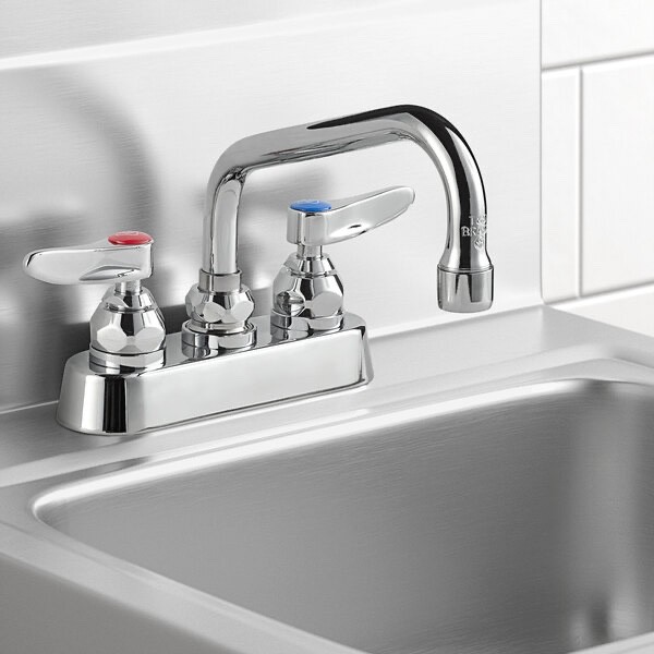 T&S Brass B-1110-SFV-0101 4" Deck Mount Workboard Faucet w/ Spring Checks