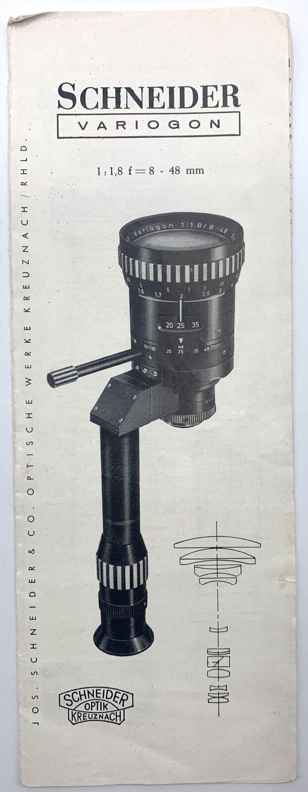 Schneider Kreuznach Variogon 1:1 8 48mm Instruction Manual Guide