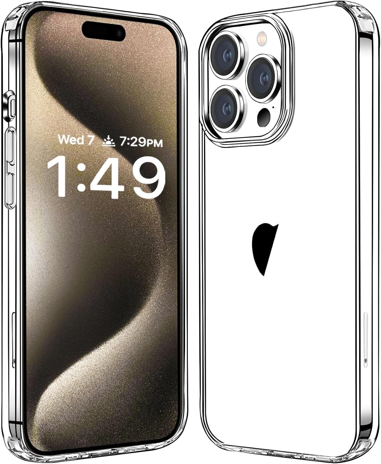 Clear Case for iPhone 15 Pro Max Transparent Shockproof Slim Cover