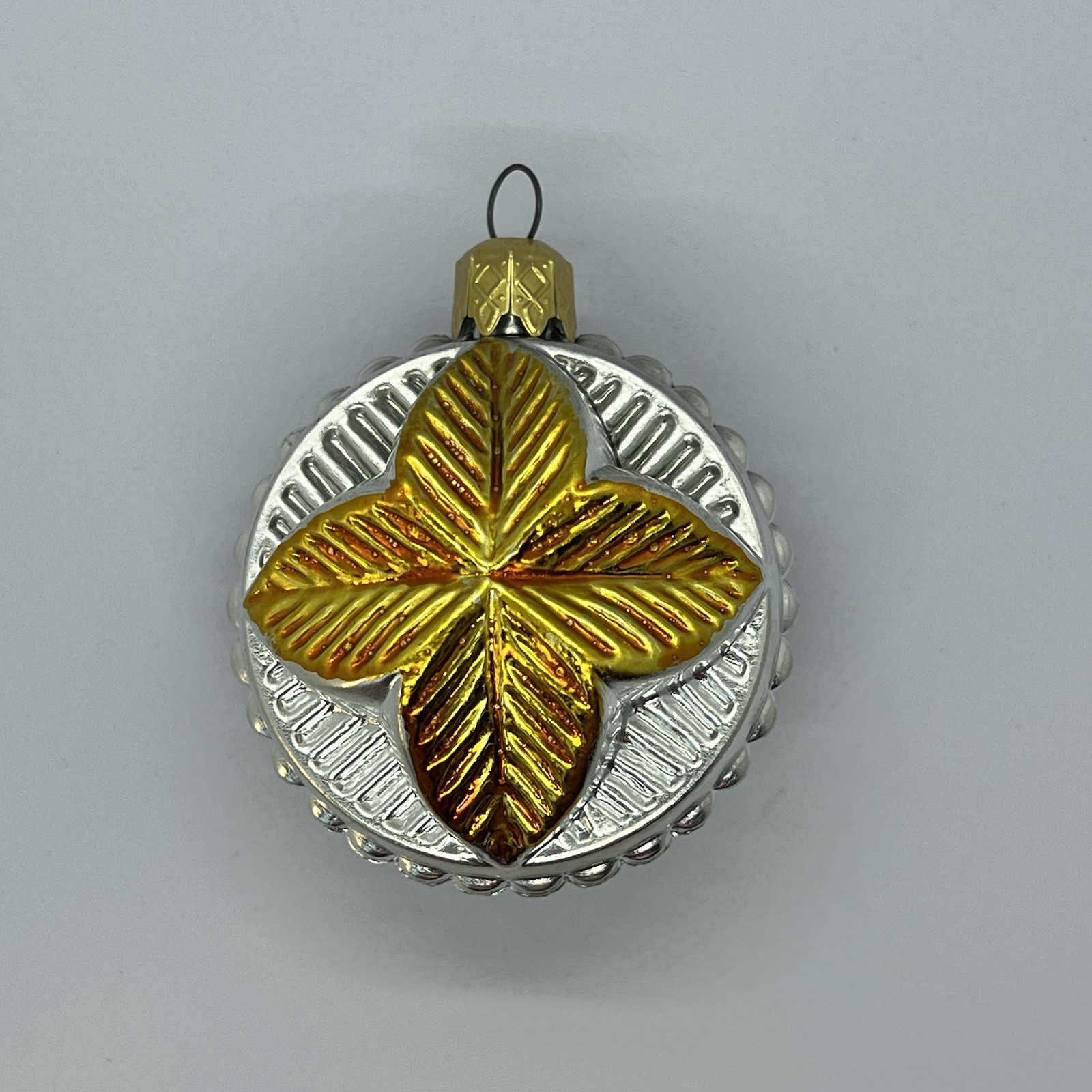 Vintage Galvas GP Italy "Unbreakable"Christmas Ornament two-tone metallic Star