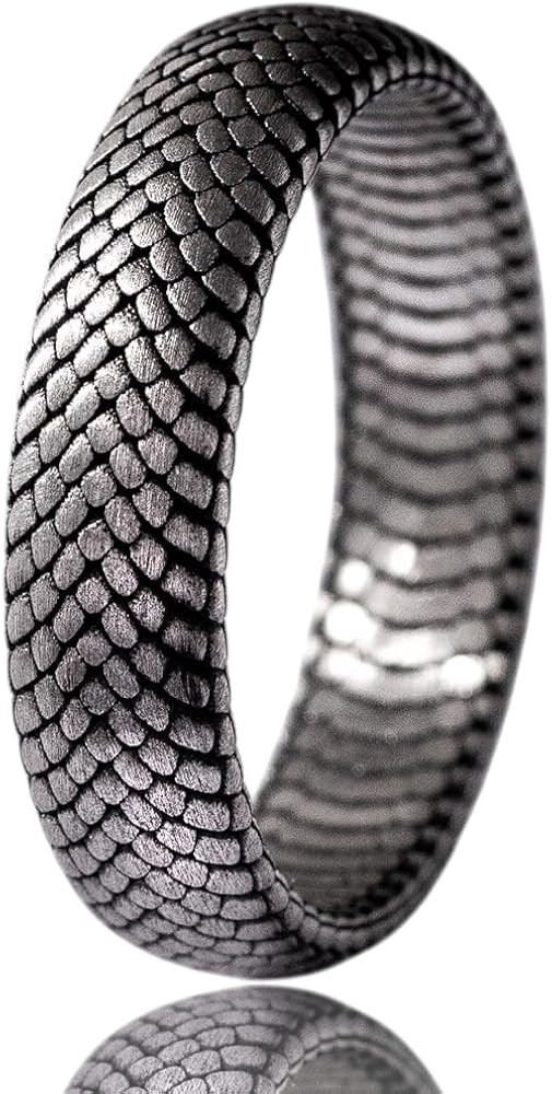 925 Silver Ring Snake Skin Unique Jewelry