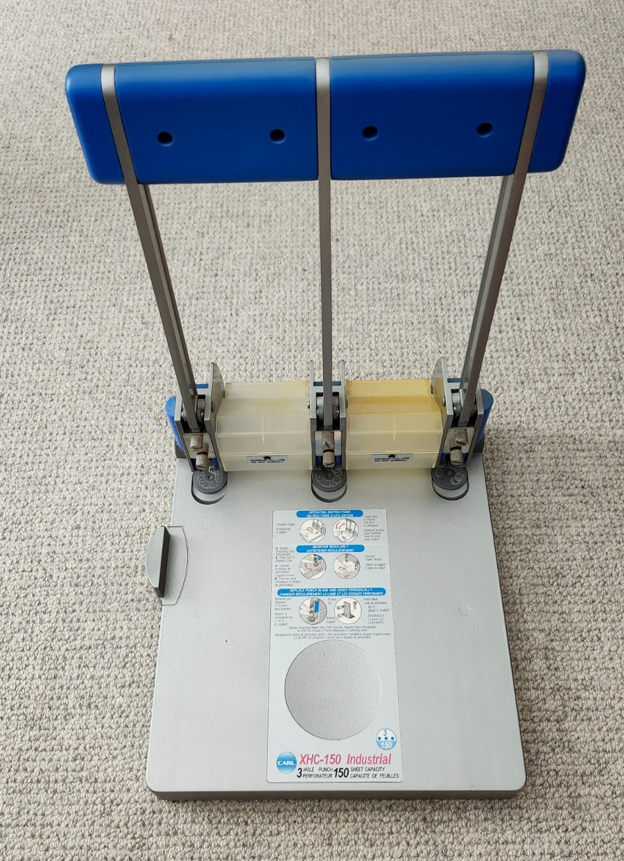 CARL XHC-150 Industrial Hole Punch 3 Punch Heads 150 Sheet Capacity
