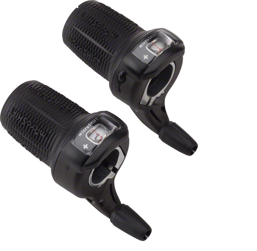 microSHIFT DS85-7 Twist Shifter Pair 3x7 Speed Flat Bar Shifters