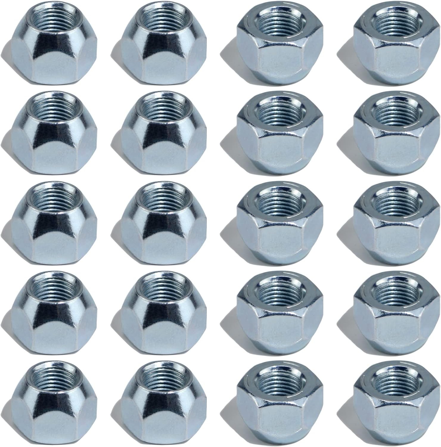 20Pcs 1/2''-20 Trailer Lug Nuts, Trailer Wheel 509 Lug Nut Axle Hub Tire Lugs Nu
