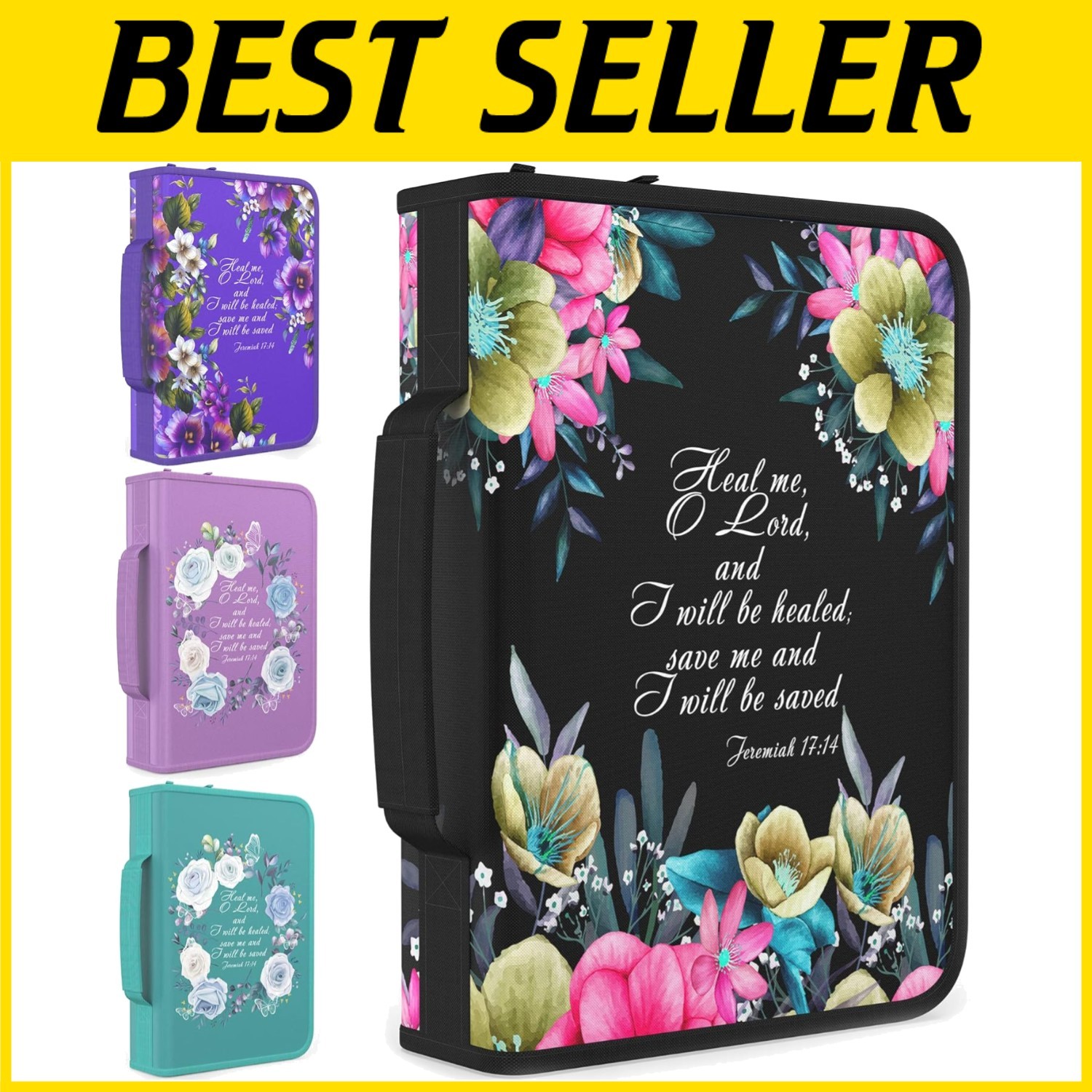 Stylish Bible Holder - Pen Slots & Zippered Pocket