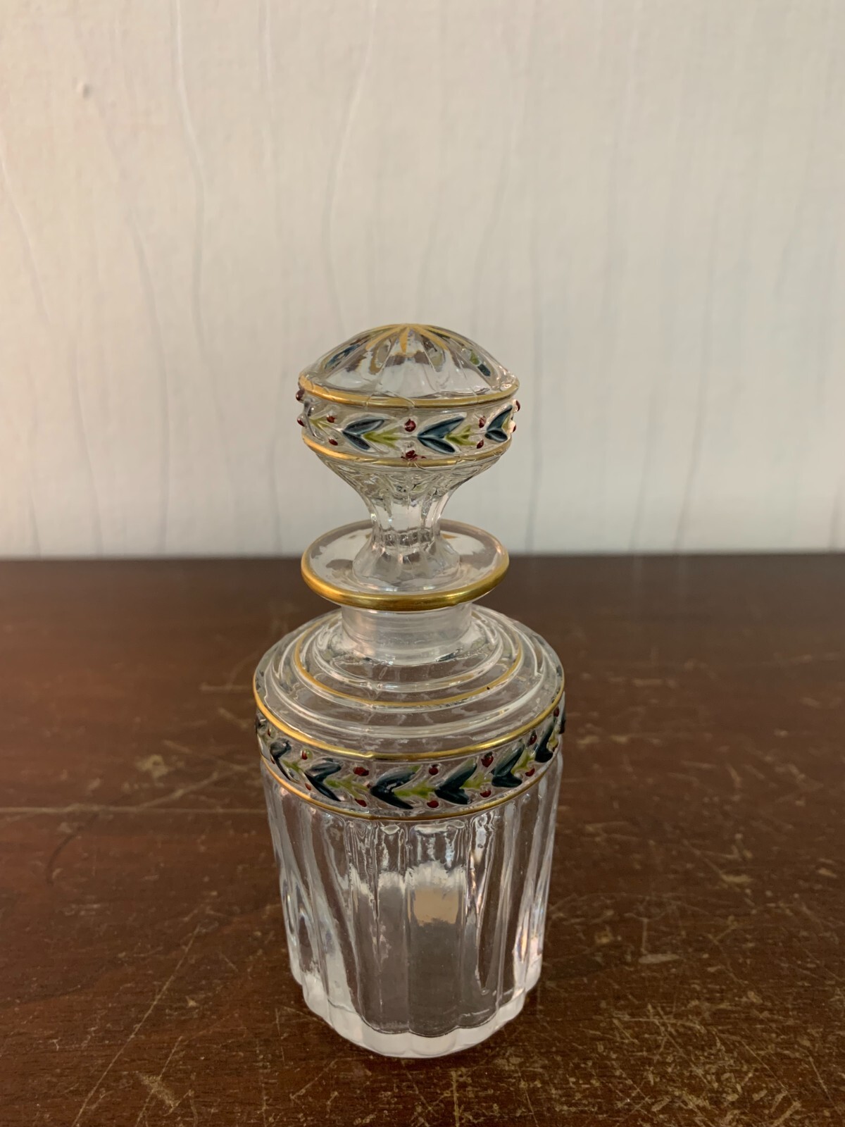 Flacon Décor Floral Cristal De Saint Louis H: 12 Cm