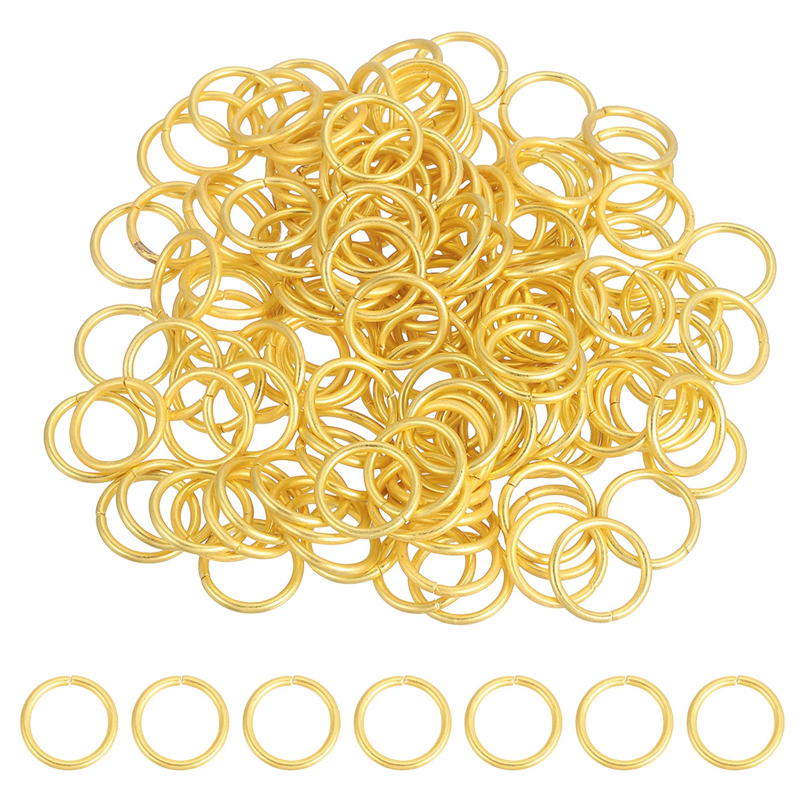 200 Pcs Open Jump Rings, 18mm Split Metal Ring 2mm Thick Connect, Mute Gold