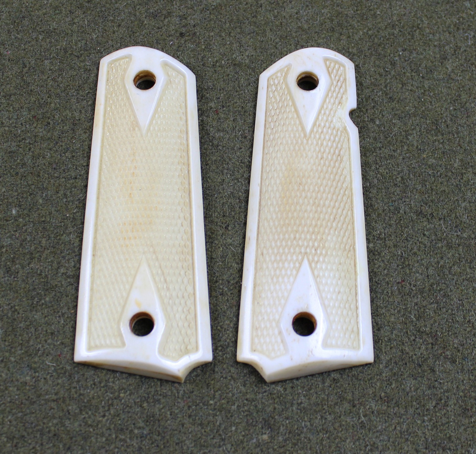 Authentic Colt Aged Giraffe Bone 1911 Automatic Pistol Grips Very NICE!