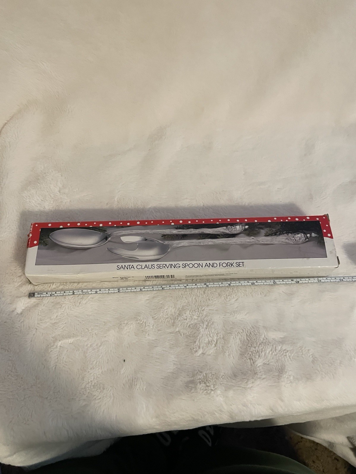 International Silver Silverplated Santa Claus Salad Fork & Spoon Serving Holiday